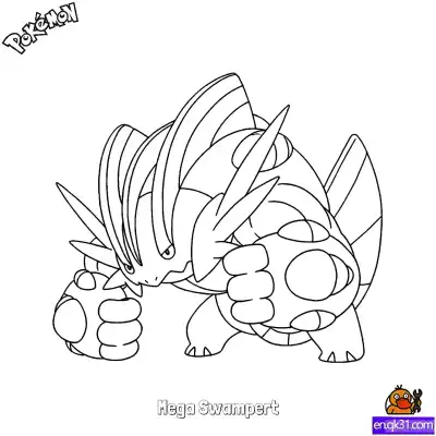 Free printable Mega Swampert Coloring Page - Free Printable Pokemon Coloring Sheets coloring page